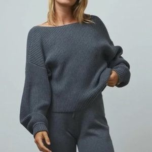 Lunya Cozy Cotton Silk Reversable Pullover -  Restful Grey S